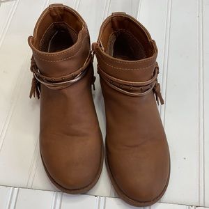 Girls Cupcake Boots Brown Tassles Zip Sz 12